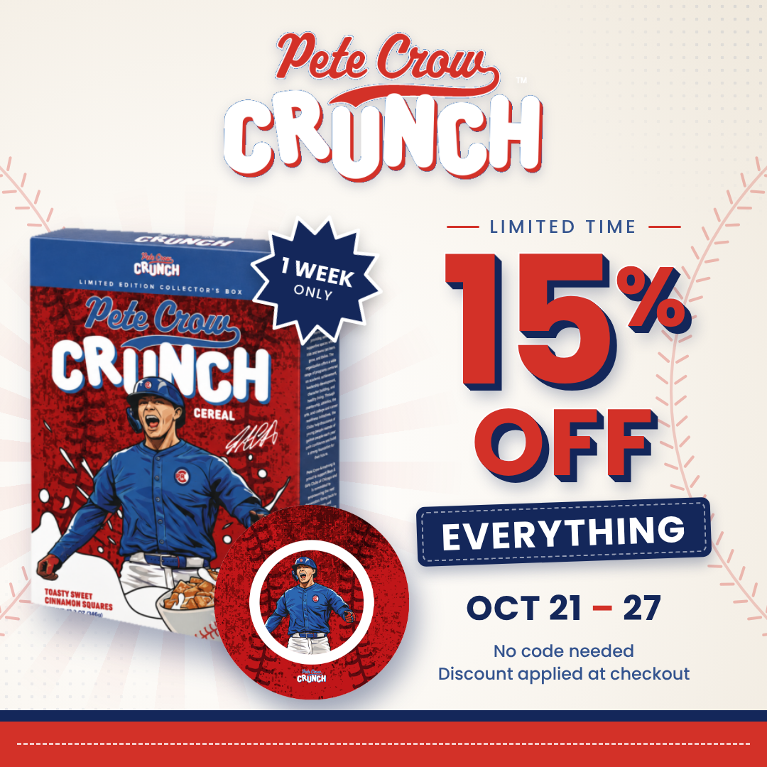 Pete Crow Crunch 15% off everything, October 21-27